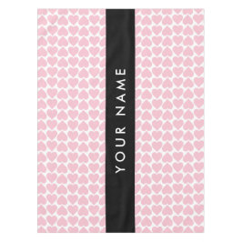 Toalha De Mesa Corações Rosa, Romântico, Seu Nome, Personalizar