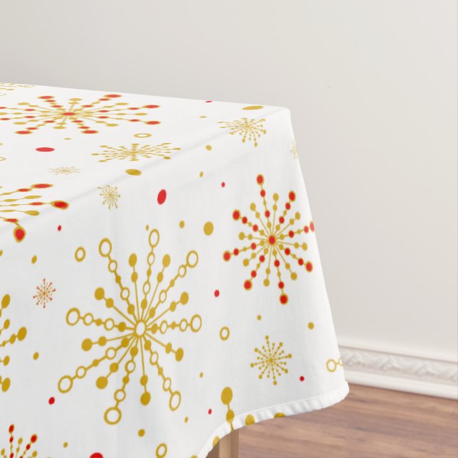 Toalha De Mesa Cores Vermelhas e Douradas Modernas do século Médi (Posição Original)