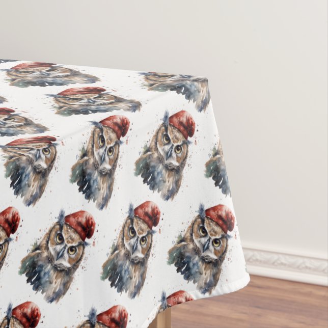 Toalha De Mesa Coruja Invernal Encantada, personalizada (Posição Original)