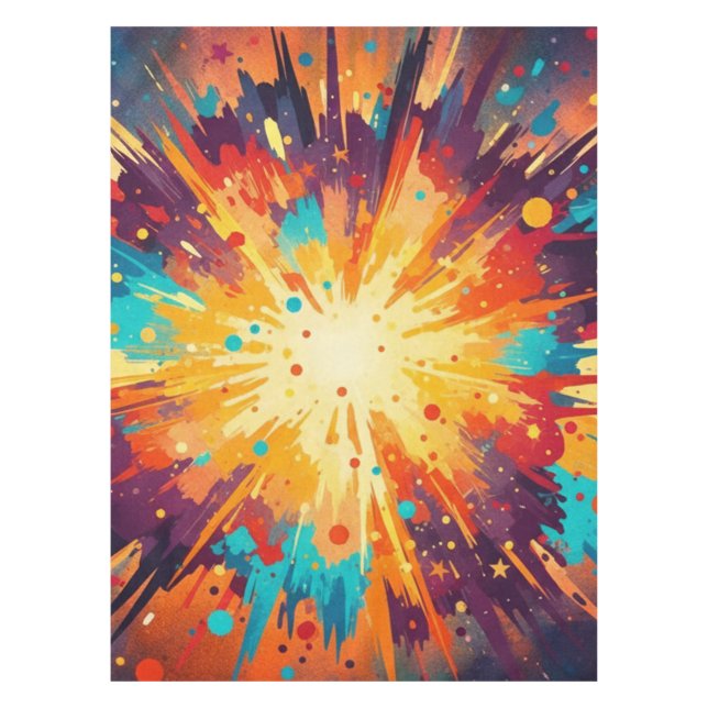 Toalha De Mesa Cosmic Burst Abstract Splatter Art (Frente)