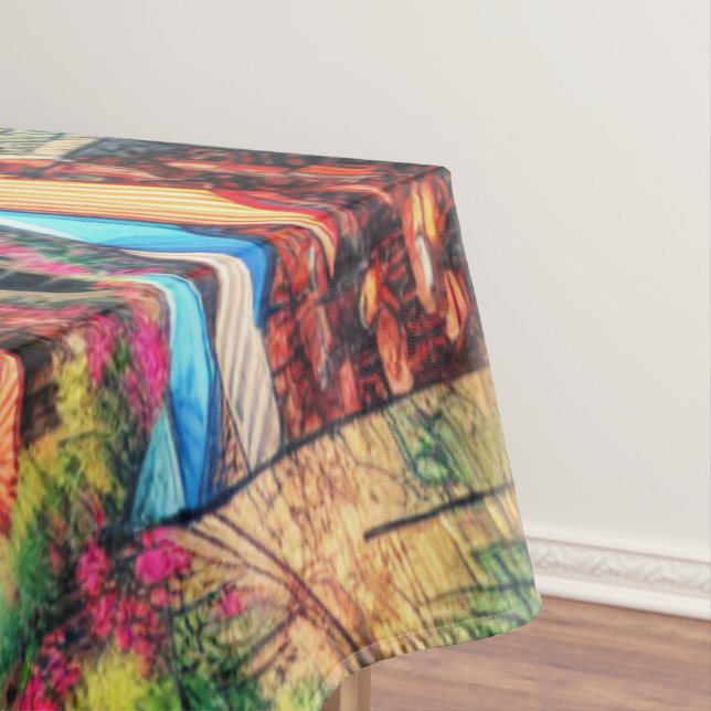 Toalha De Mesa Costeira Charm Itália Cinque Terre Watercolor | (Posição Original)