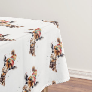 Toalha De Mesa Cozy Christmas Giraffe