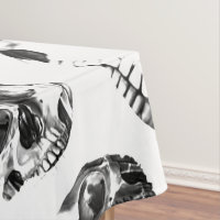 Cránios Preto e Branco Padrão de Arte de Caveira
