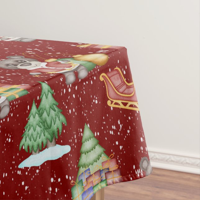 Toalha De Mesa Crianças Bebidas Festivas Festivas Cuecas de Natal (Posição Original)