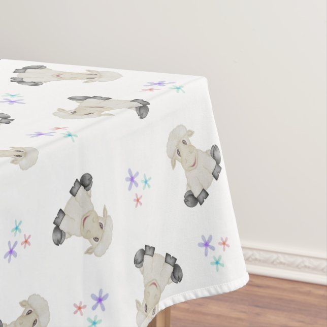 Toalha De Mesa Crianças de Ovelha Bonitas Fazenda Animais Barnyar (Posição Original)