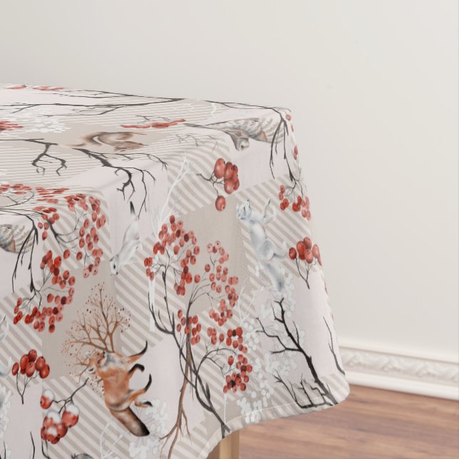 Toalha De Mesa Criaturas da floresta de inverno (Posição Original)