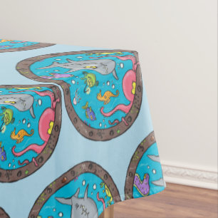 Toalha De Mesa Criaturas marinhas engraçadas desenho de desenhos 