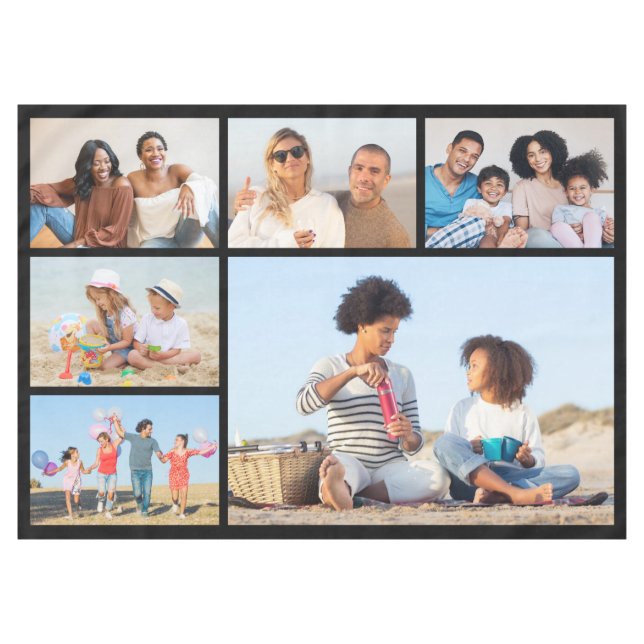 Toalha De Mesa Crie a sua própria colagem de 6 fotos (Frente (Horizontal))