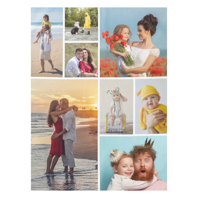 Toalha De Mesa Crie sua própria colagem de 8 fotos (Frente)