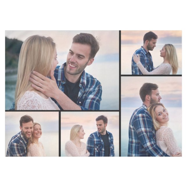 Toalha De Mesa Crie sua própria colagem de fotos (Frente (Horizontal))