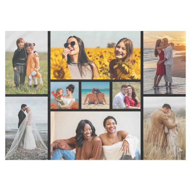 Toalha De Mesa Crie sua própria colagem de fotos de 9 (Frente (Horizontal))