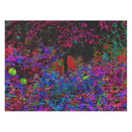 Toalha De Mesa Crimson Red e Black Garden Sunrise Psicodélica