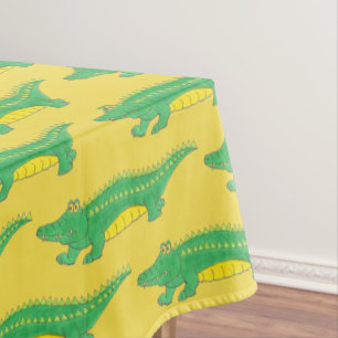 Toalha De Mesa Crocodilo Crocodilo de Gator Amarelo Verde