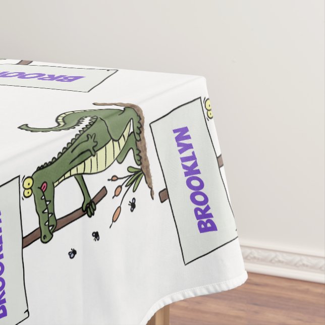 Toalha De Mesa Crocodilo engraçado, alinhador com cartoon (Posição Original)