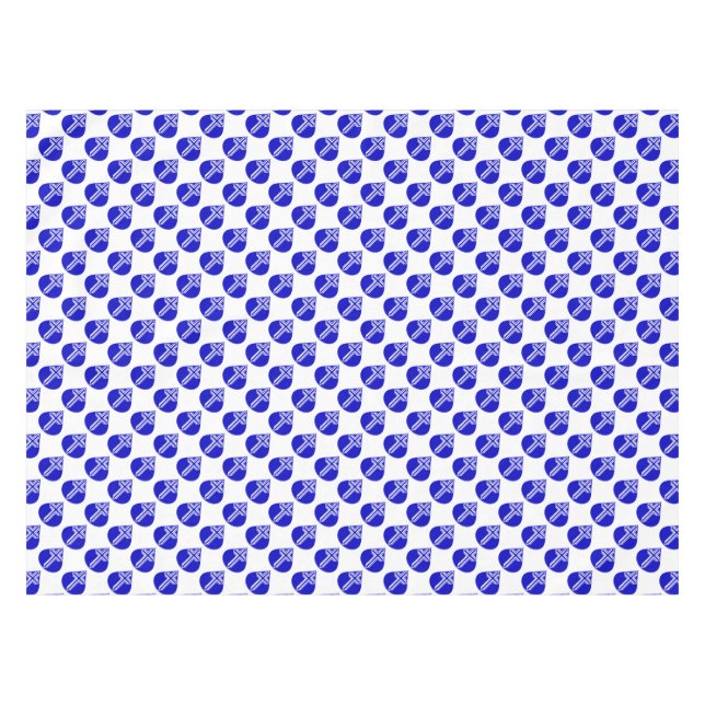 Toalha De Mesa Cruz em forma de lágrima em Azul (Frente (Horizontal))