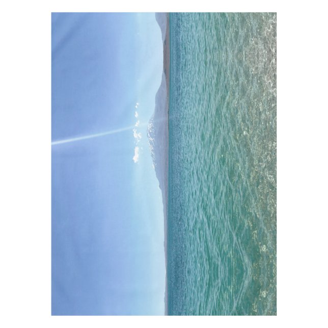 Toalha De Mesa Crystal Water View Blue Sky Beach Vibe Peaceful (Frente)