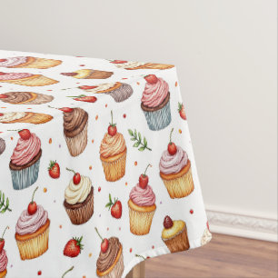 Toalha De Mesa Cupcakes e Morangos