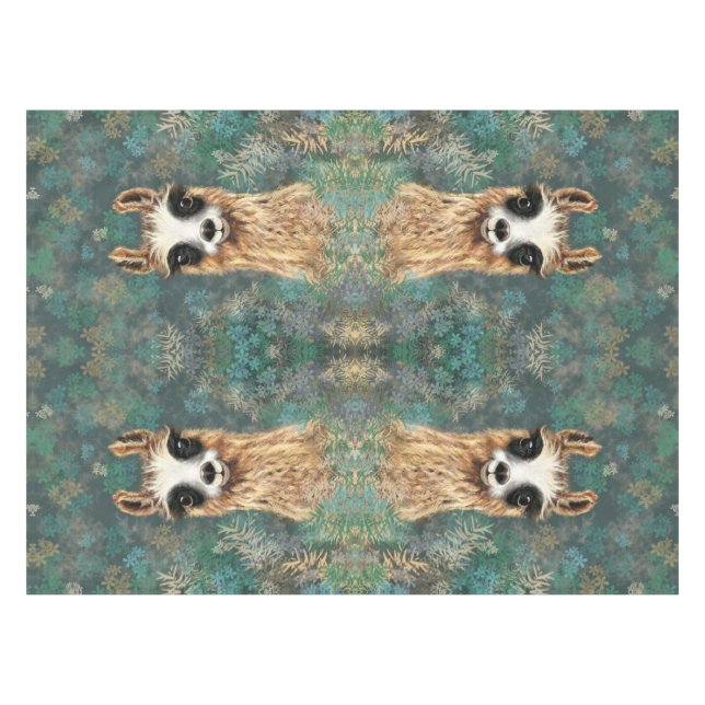 Toalha De Mesa Curioso Llama Funny Tablecloth (Frente (Horizontal))