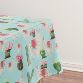 Toalha De Mesa Cute Fiesta Llama & Cactus Pattern