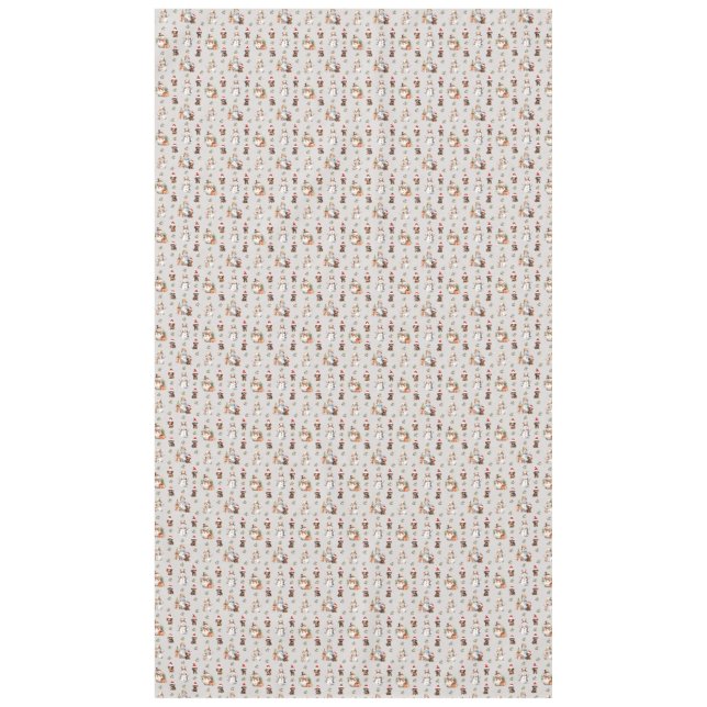 Toalha De Mesa Dachshund Puppies: Santa Hats, Holly e Neves (Frente)