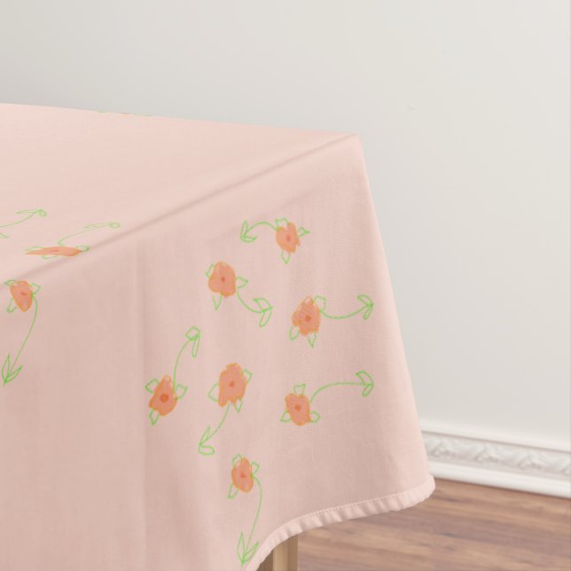 Toalha De Mesa Dacil Peach Floral (Posição Original)