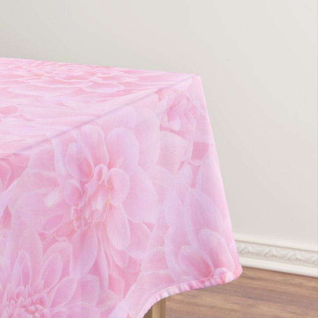 Toalha De Mesa Dahlias Em Rosa Suave (Posição Original)