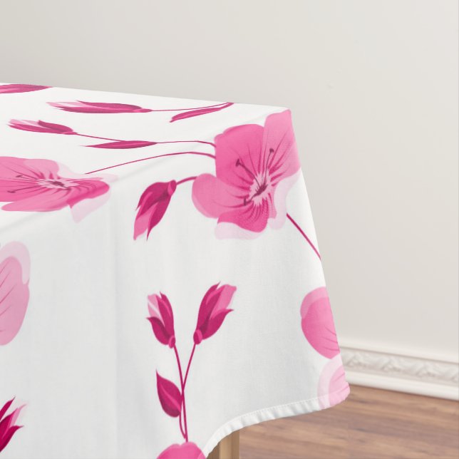 Toalha De Mesa Daisy Floral Tablecloth, cor-de-rosa elegante (Posição Original)