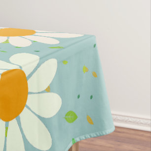 Toalha De Mesa Daisy Flowers Floral Pattern Girly Rainbow Pastel