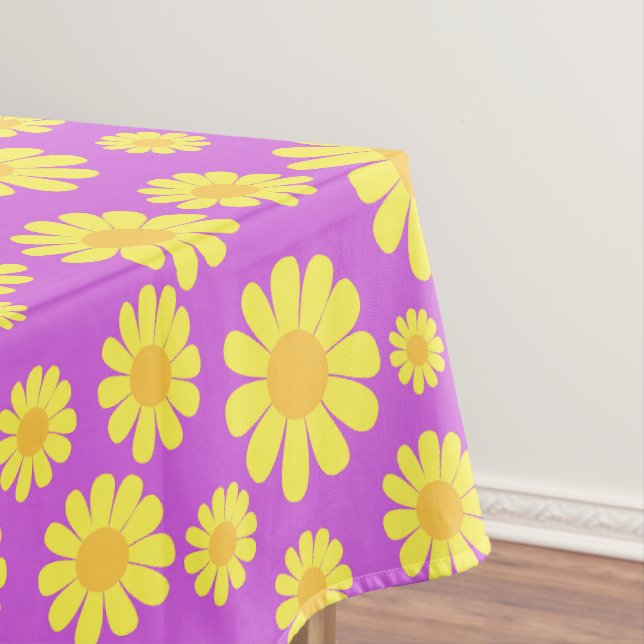 Toalha De Mesa Daisy Yellow Maganta (Posição Original)