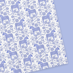 Toalha De Mesa Dala Horse Blue e White Tablecloth