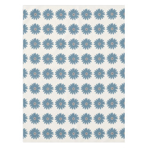 Toalha De Mesa Dália Azul e Creme