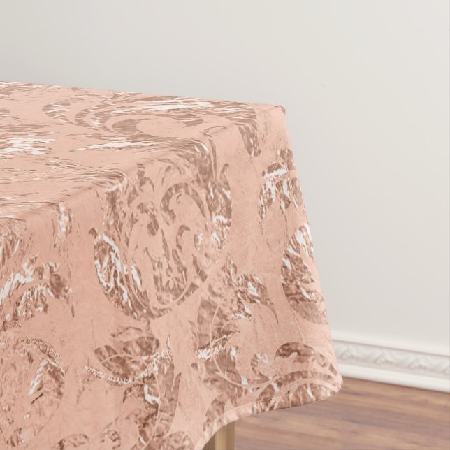 Toalha De Mesa Damasco Dourado Rosa (Posição Original)