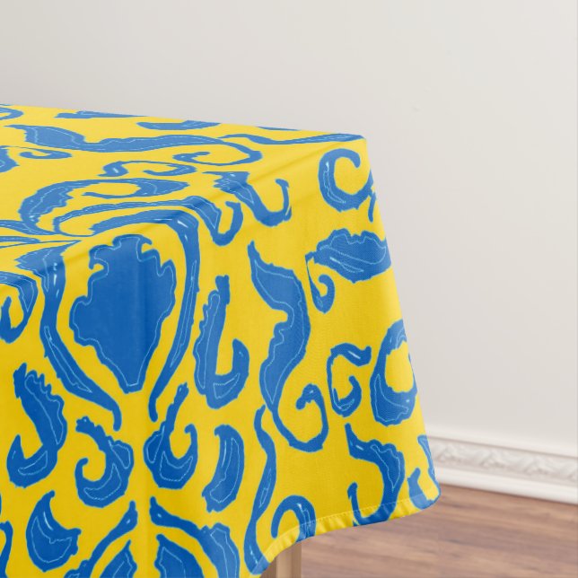Toalha De Mesa Damask Ucrânia Energizando Azul Amarelo Liberdade (Posição Original)
