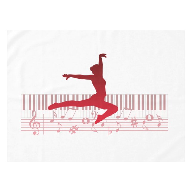 Toalha De Mesa dançarina de balé em um teclado (Frente (Horizontal))