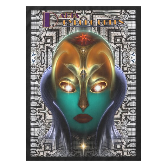 Toalha De Mesa Daria Cyborg Queen Tech Custom Mesa Cloth (Frente)