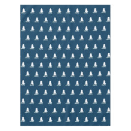 Toalha De Mesa Dark Blue and White Christmas Tree Design