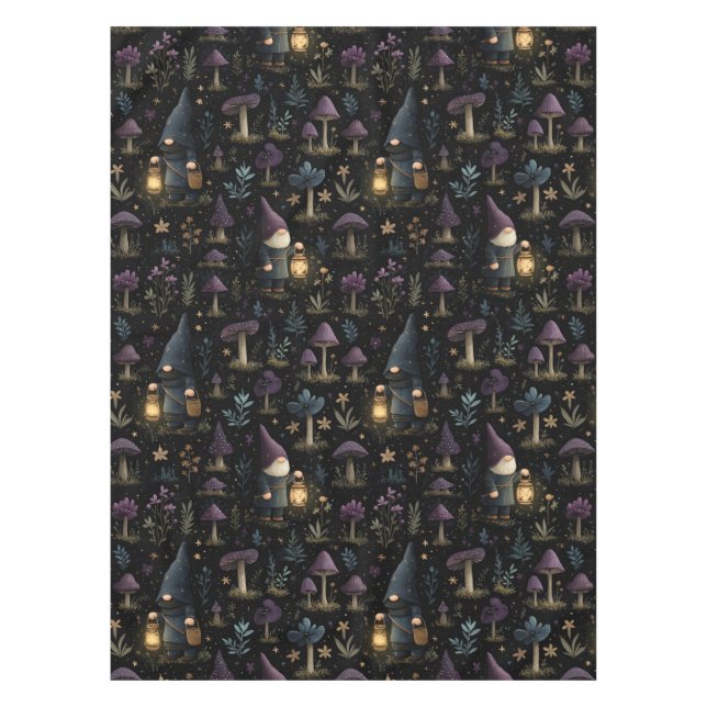 Toalha De Mesa Dark Fantasy Gnomo e Mushroom Pattern (Frente)
