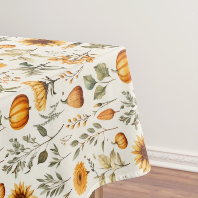 Toalha de Mesa de Ação de Graças com Abóboras e Gi (Posição Original)