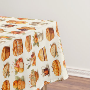 Toalha de Mesa de Ação de Graças – Pão, Torta & Ca