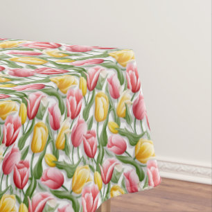 Toalha de Mesa de Algodão com Estampa Floral Tulip