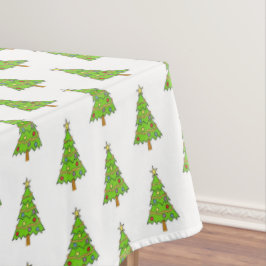 Toalha de mesa de árvore de Natal verde brilhante