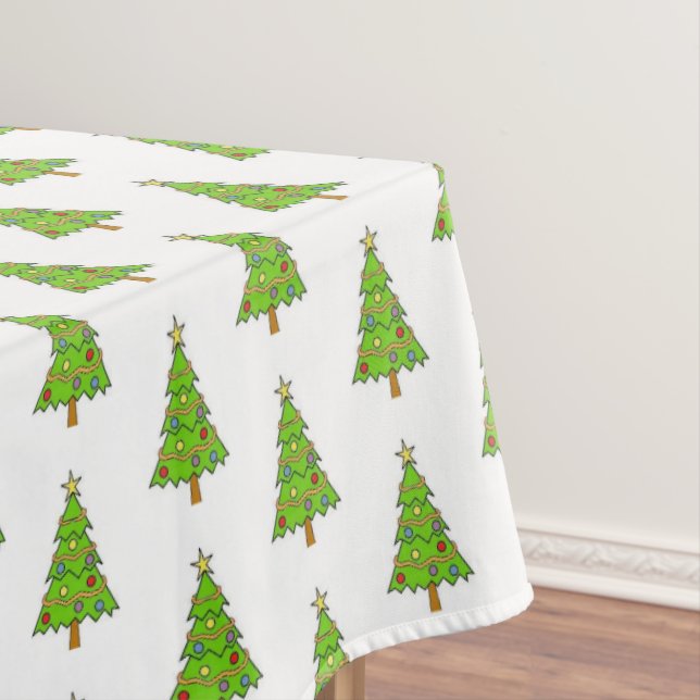 Toalha de mesa de árvore de Natal verde brilhante  (Posição Original)