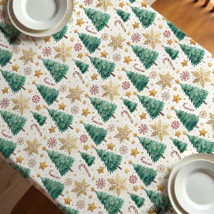 Toalha de mesa de árvores de Natal modernas vermel