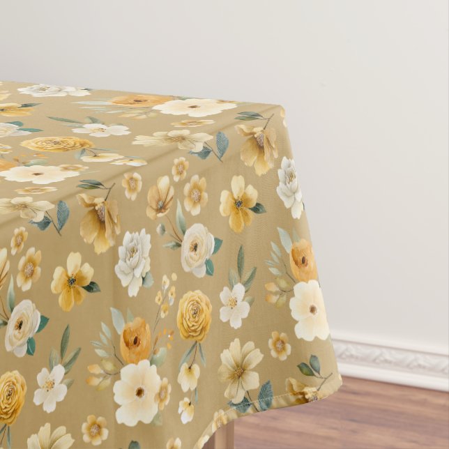 Toalha de mesa de festa de chá de bebê floral em o (Posição Original)