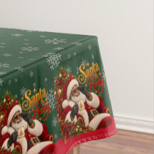 Toalha de mesa de Natal Afro-Americana Santa Baby