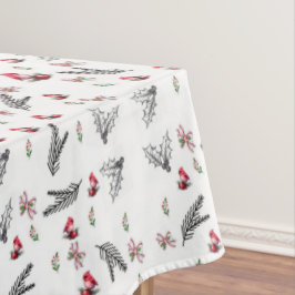 Toalha de mesa de Natal Cardinal Pine Vermelho Clá