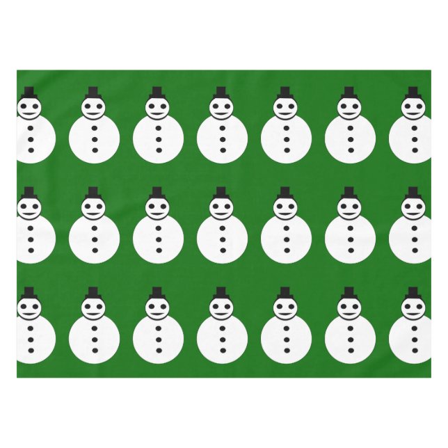 Toalha de mesa de Natal com boneco de neve sorride (Frente (Horizontal))