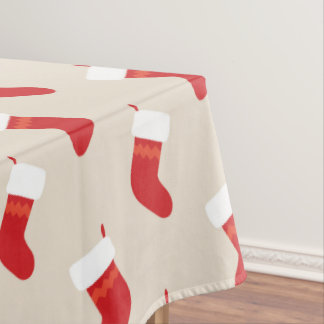 Toalha de Mesa de Natal com Meia Vermelha Fofa