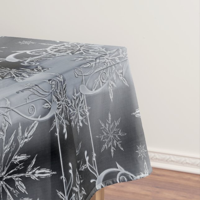 Toalha de mesa de Natal Flocos de Neve Prateados E (Posição Original)