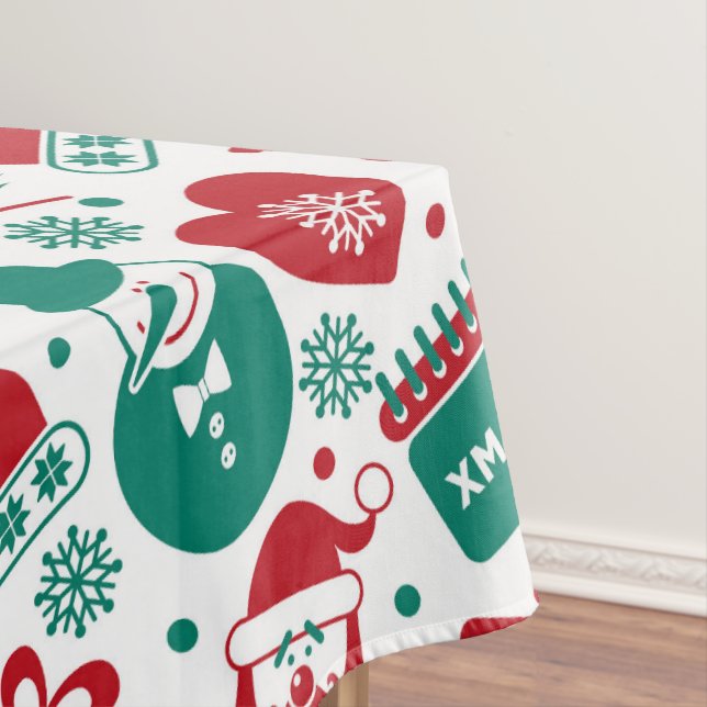 Toalha de mesa de Natal Verde Vermelho (Posição Original)